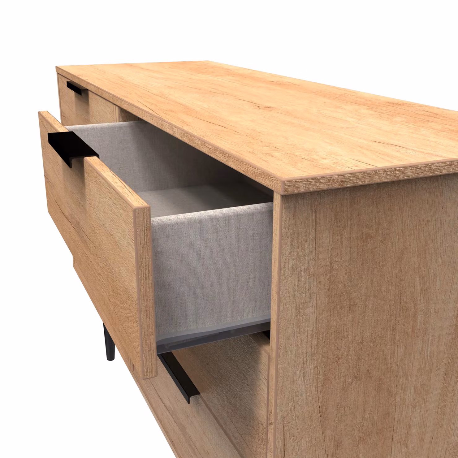 Ready Assembled 2 U Fuji 6 Drawer Wide Chest in Natural Wood Finish – 3