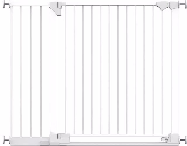 Safetots White Metal Extendable No-Drill Swing Baby Gate for Doors and Stairs, Width: 124 cm to 131 cm