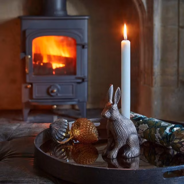 Ivyline Cast Aluminium Hare Candle Holder in Antique Bronze, H18 x W10 cm – 1