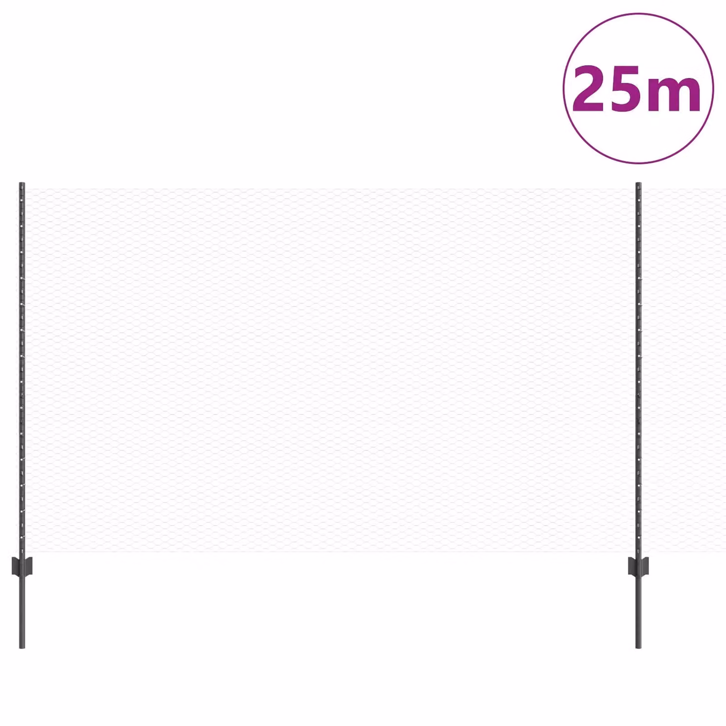 Berkfield Home Grey PVC-Coated Steel U-Channel Fence Posts, 22 Pieces, Height: 140 cm – 2