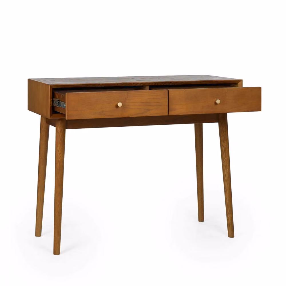 Cheshire Signature Macrae Writing Desk with 2 Drawers in Brown Ash Wood – 2