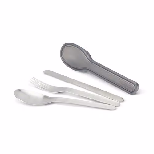 Black+Blum 3 Piece Stainless Steel Nesting Cutlery Set with Case, Silver – 1