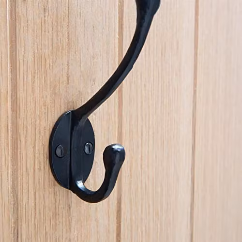 Hammer and Tongs Rounded Hat and Coat Hook, Matt Black Iron, Pack of 10, W: 3.5 cm, H: 12.5 cm – 5