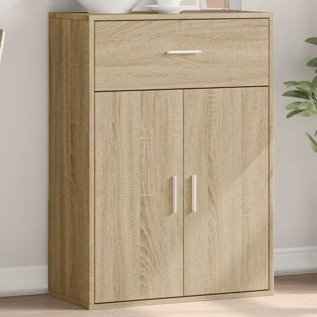 Berkfield Home Sonoma Oak Sideboard in Brown, W/D/H: 60 x 30 x 84 cm