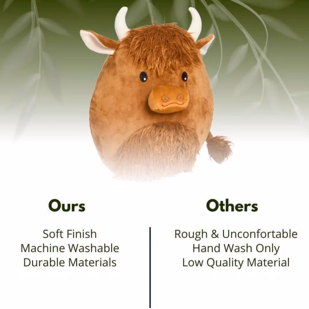 Marco Paul Large Soft Plushie Highland Cow in Brown – 3