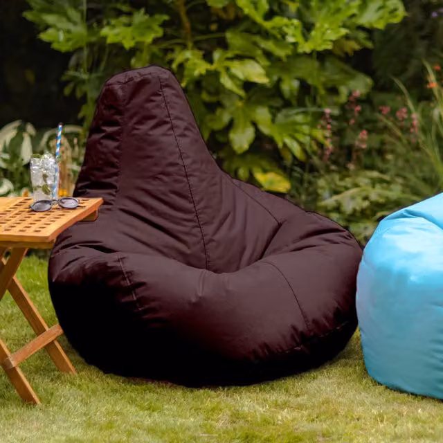 ICON Dalton High Back Adult Gaming Bean Bag Chair for Indoor and Outdoor Use, Chocolate Brown
