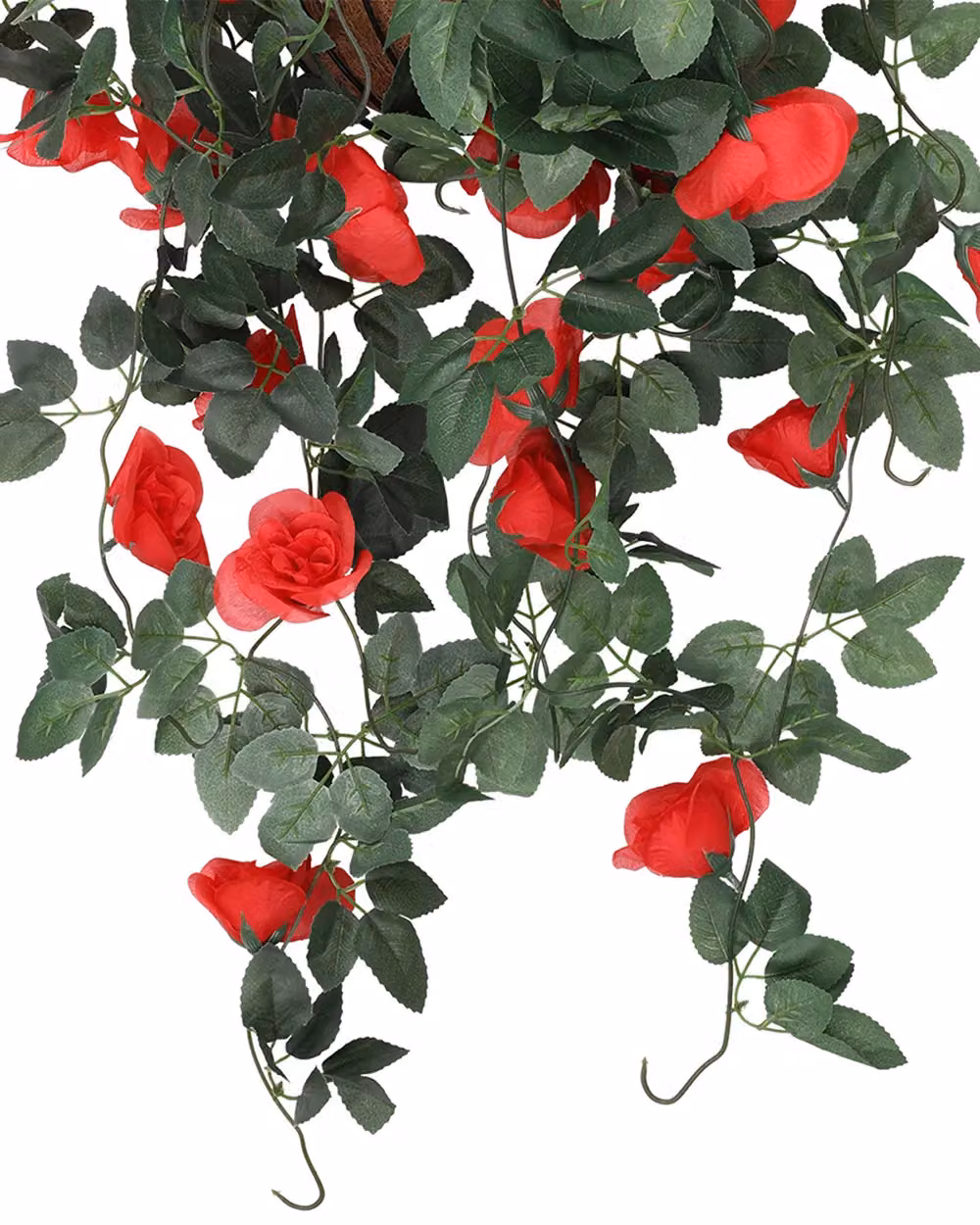 Neel Blue Artificial Rose Garland Vine with 18 Red Flowers, Length: 110 cm – 3