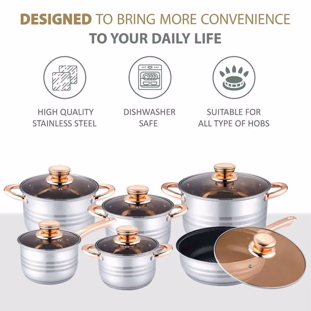 PAWNORA 12-Piece Stainless Steel Cookware Set in Silver – 2