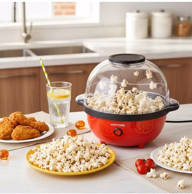 Living and Home 650W Electric Popcorn Maker Machine in Red