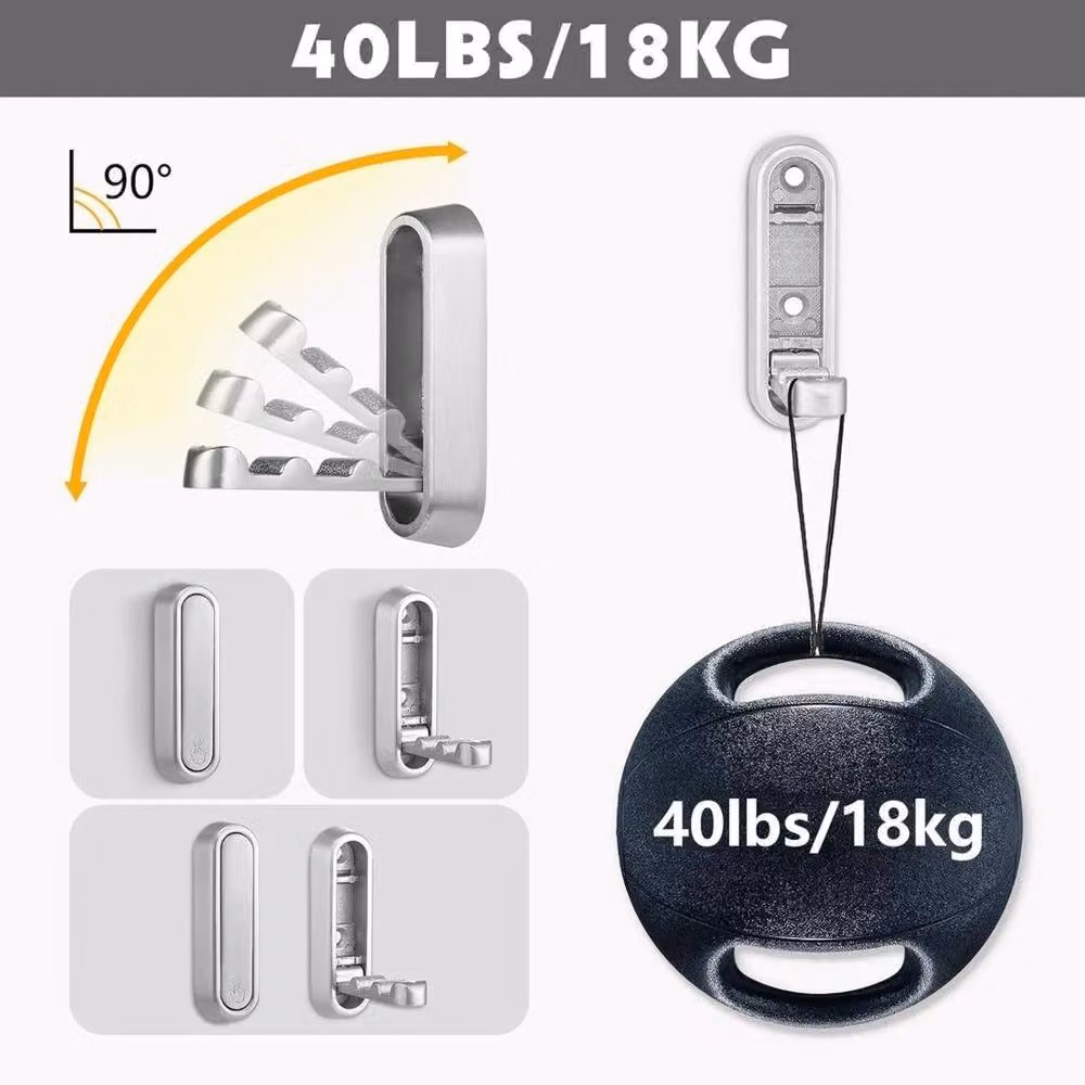 FLAVORA Silver Metal Folding Wall Mounted Clothes Hanger Set of 2, Width: 50 cm – 2