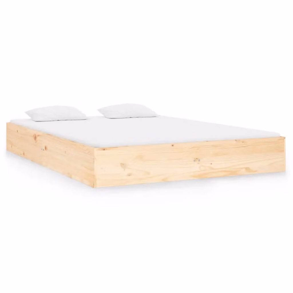Berkfield Home Solid Wood Pine Bed Frame in Brown, W/D/H: 140 x 190 cm – 2