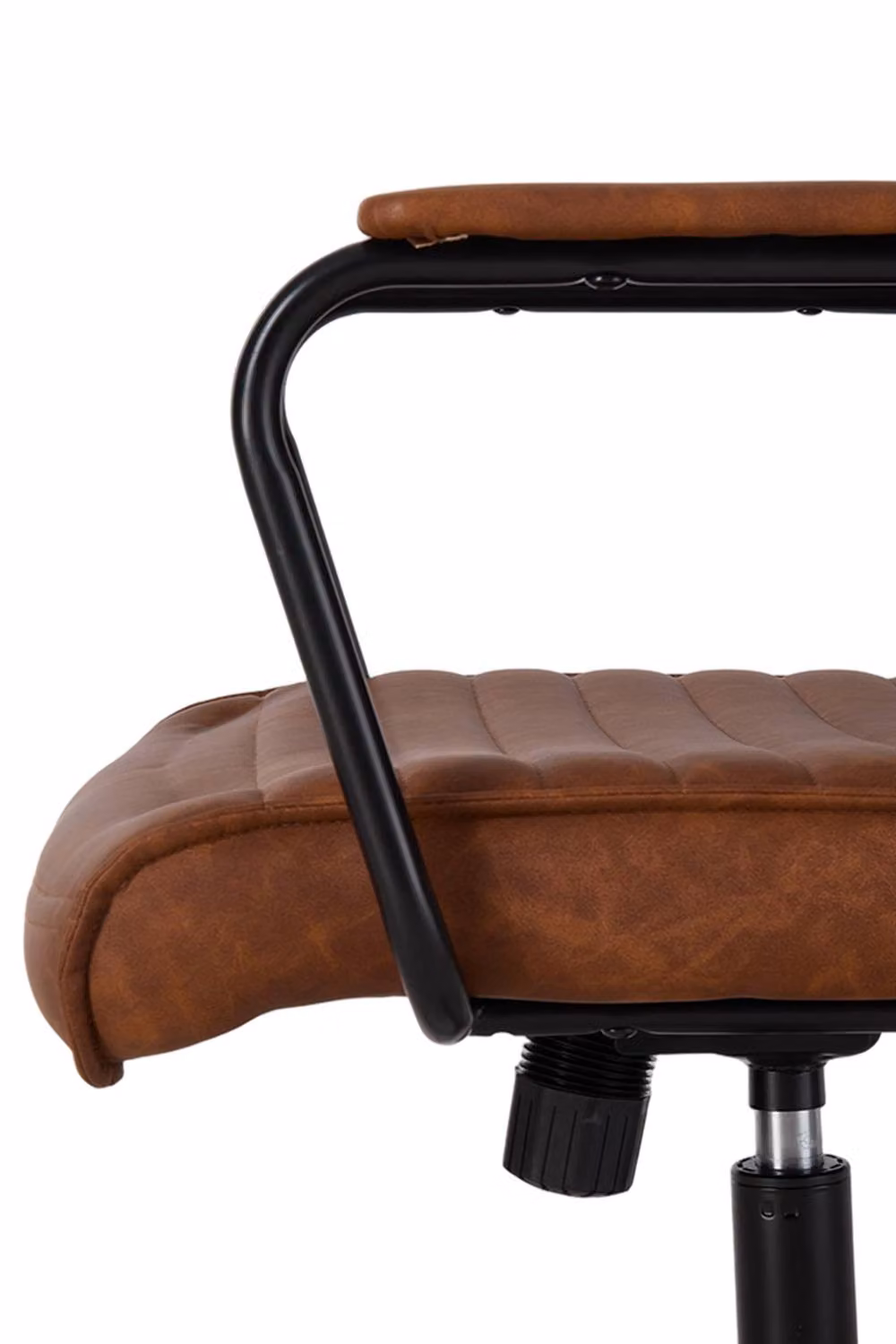 Garden Sanctuary Brown Synthetic Leather Swivel Task Chair with Armrests – 5