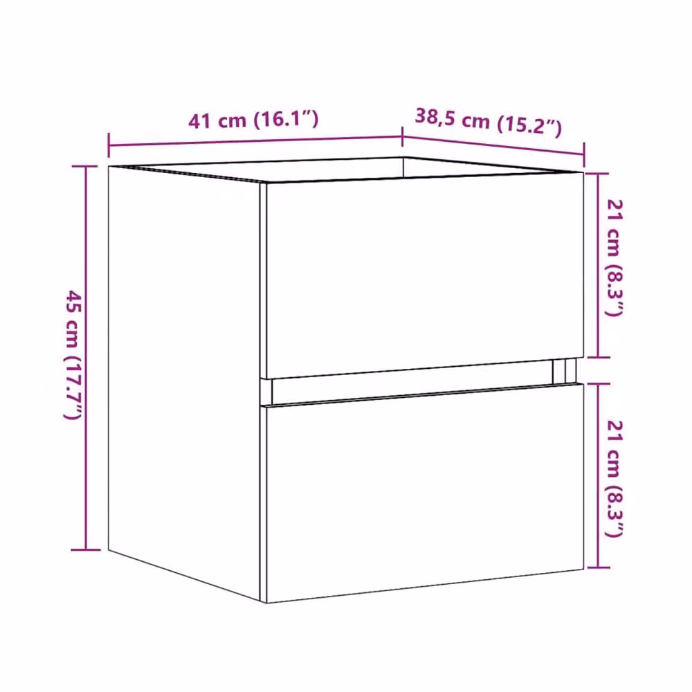 Berkfield Home Sonoma Oak Sink Cabinet in Beige, W/D/H: 41 x 38.5 x 45 cm – 2