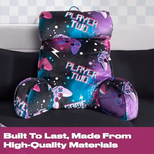 OHS Cuddle Cushion with Detachable Neck Roll and Arms in Purple Neon – 8
