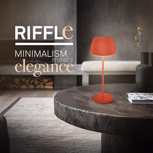 Briloner Riffle Rechargeable LED Table Lamp IP44, Dimmable and Height Adjustable, Orange, H 36.5 x W 14.5 cm – 2