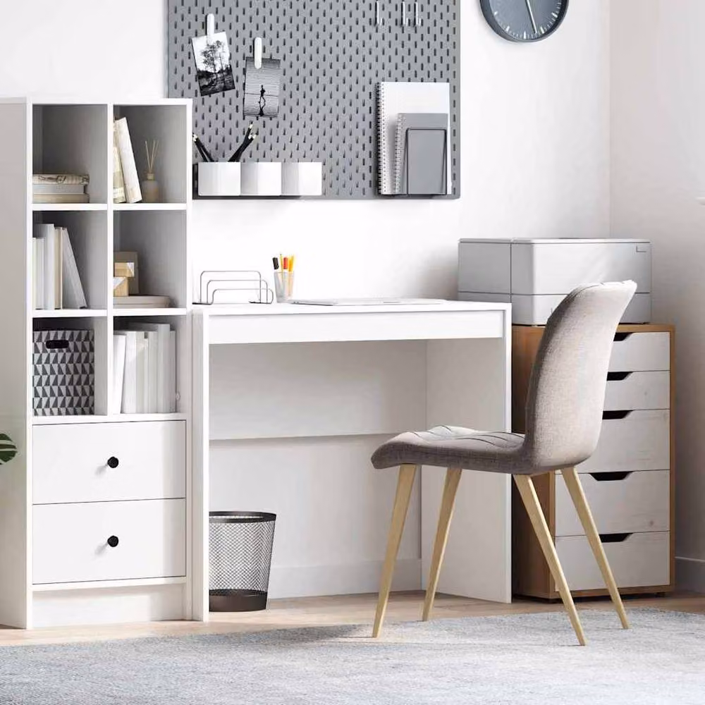 Berkfield Home Minimalist Writing Desk in White, W/D/H: 90 x 40 x 76 cm – 2