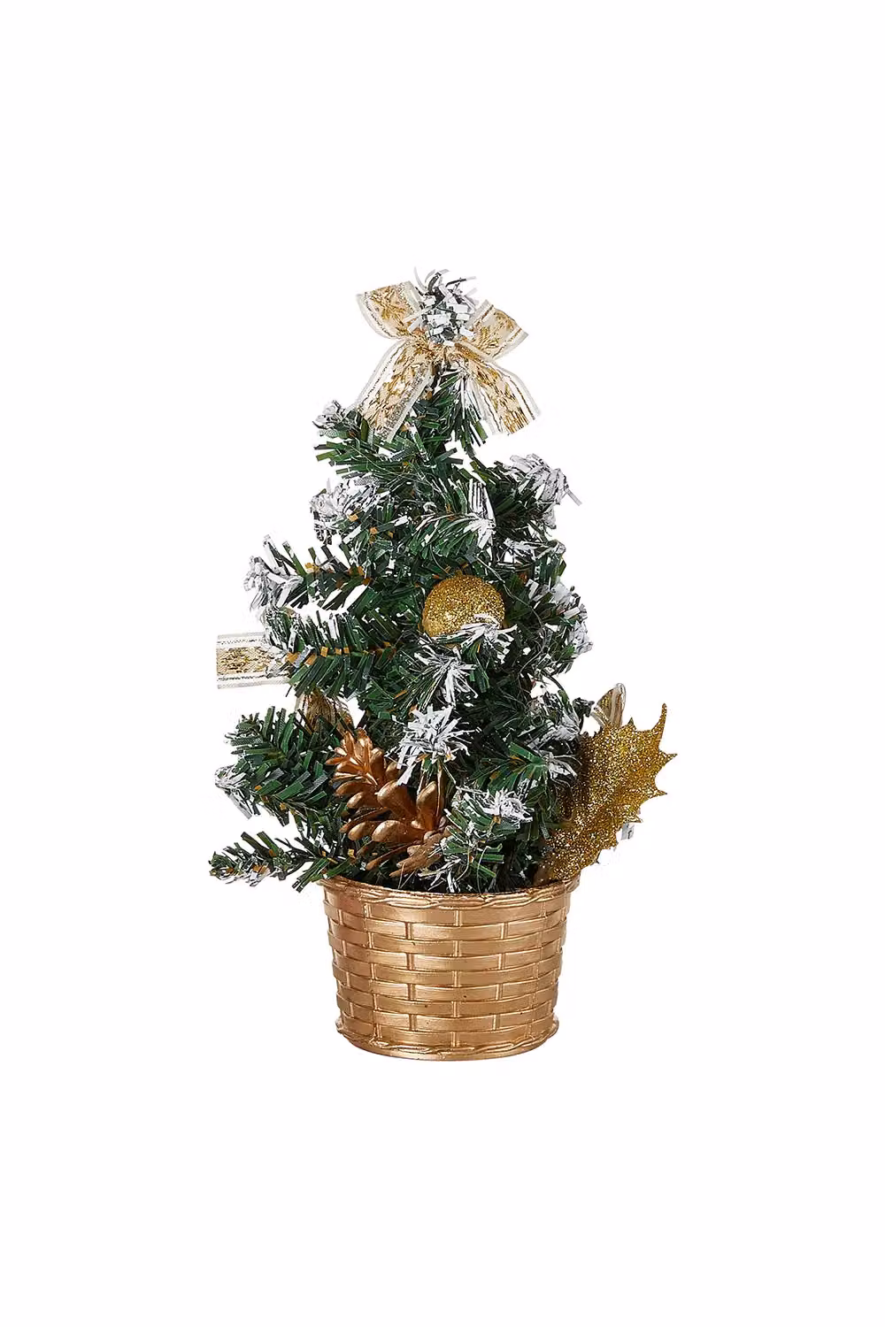 Living and Home 3-Piece Green and Multicolour Mini Christmas Tree Set with Tree Collar, 20 cm Height – 2