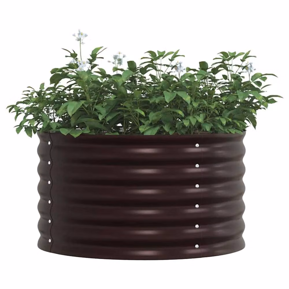 Berkfield Home Garden Raised Bed in Brown Galvanised Steel, W/D/H: 80 x 80 x 44 cm – 3