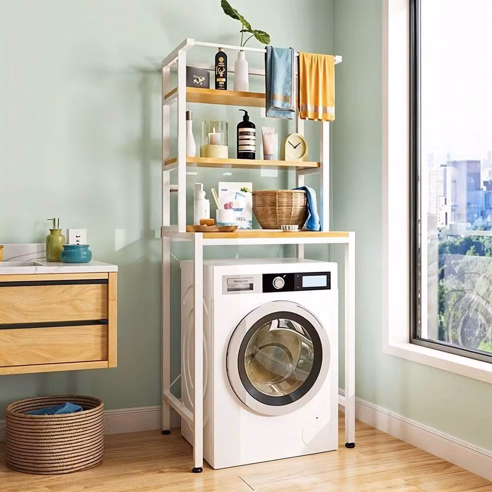 KORVIXA White 3-Tier Over-The-Washer Storage Shelf, W: 80 cm, D: 50 cm – 2