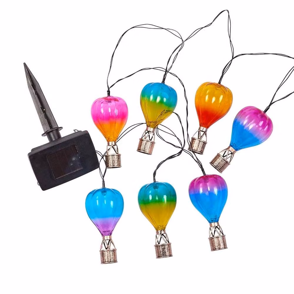SPETLEK Multicolour Solar LED Hot Air Balloon Hanging Lampion, 2.7 m – 3