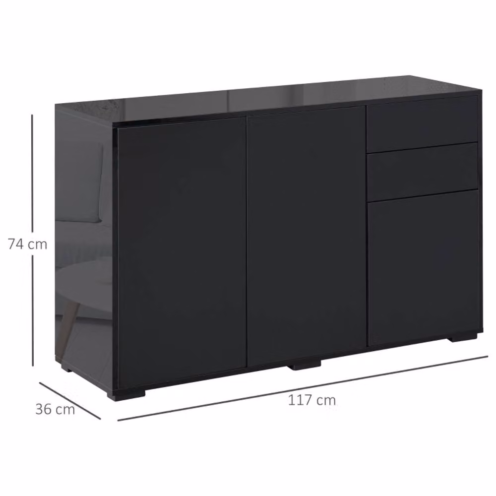 STILVORA Modern Black Sideboard with Storage – 3