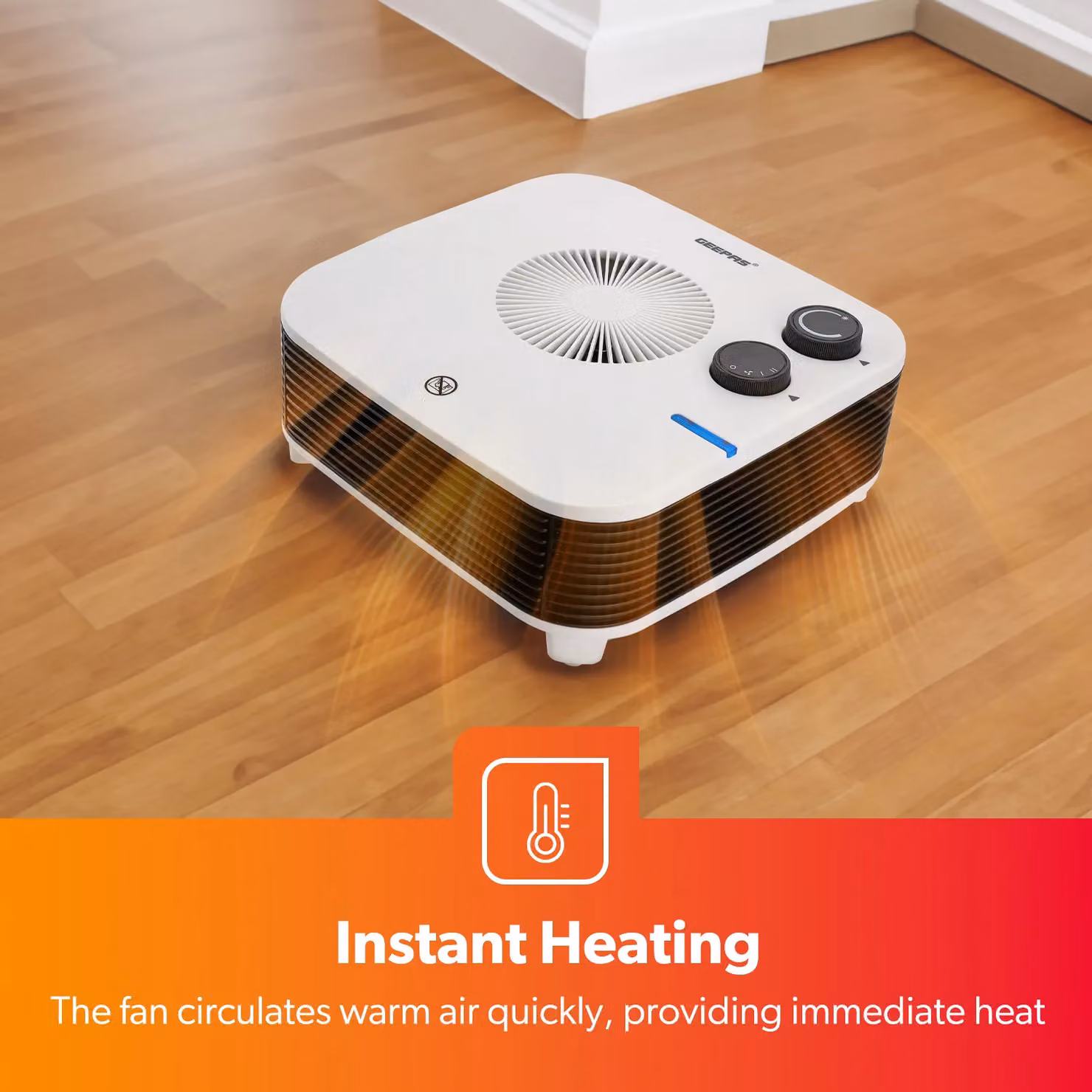 Geepas 2000W Fan Heater with Thermostat and Overheat Protection in White – 3