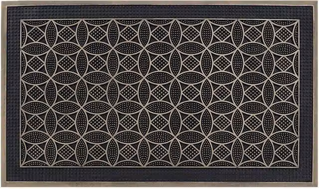 JVL Havana Black Rubber Pin Doormat, W: 45 cm, D: 75 cm – 1