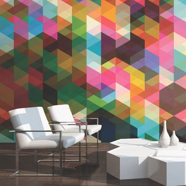 Origin Murals Geometrix Multi Wall Mural in Yellow and Multicolour