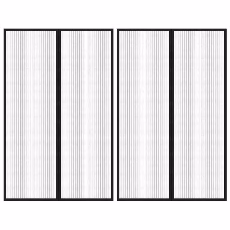 Berkfield Home Insect Door Curtains, 2 Pack, Black, W/H: 130 x 220 cm