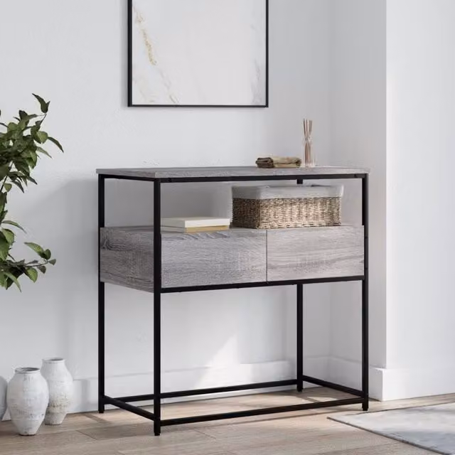 Berkfield Home Grey Sonoma Console Table, W/D/H: 75 x 40 x 75 cm