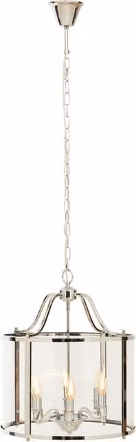 Orsina Hampstead 6 Bulb Chrome and Silver Glass Pendant Light – 1