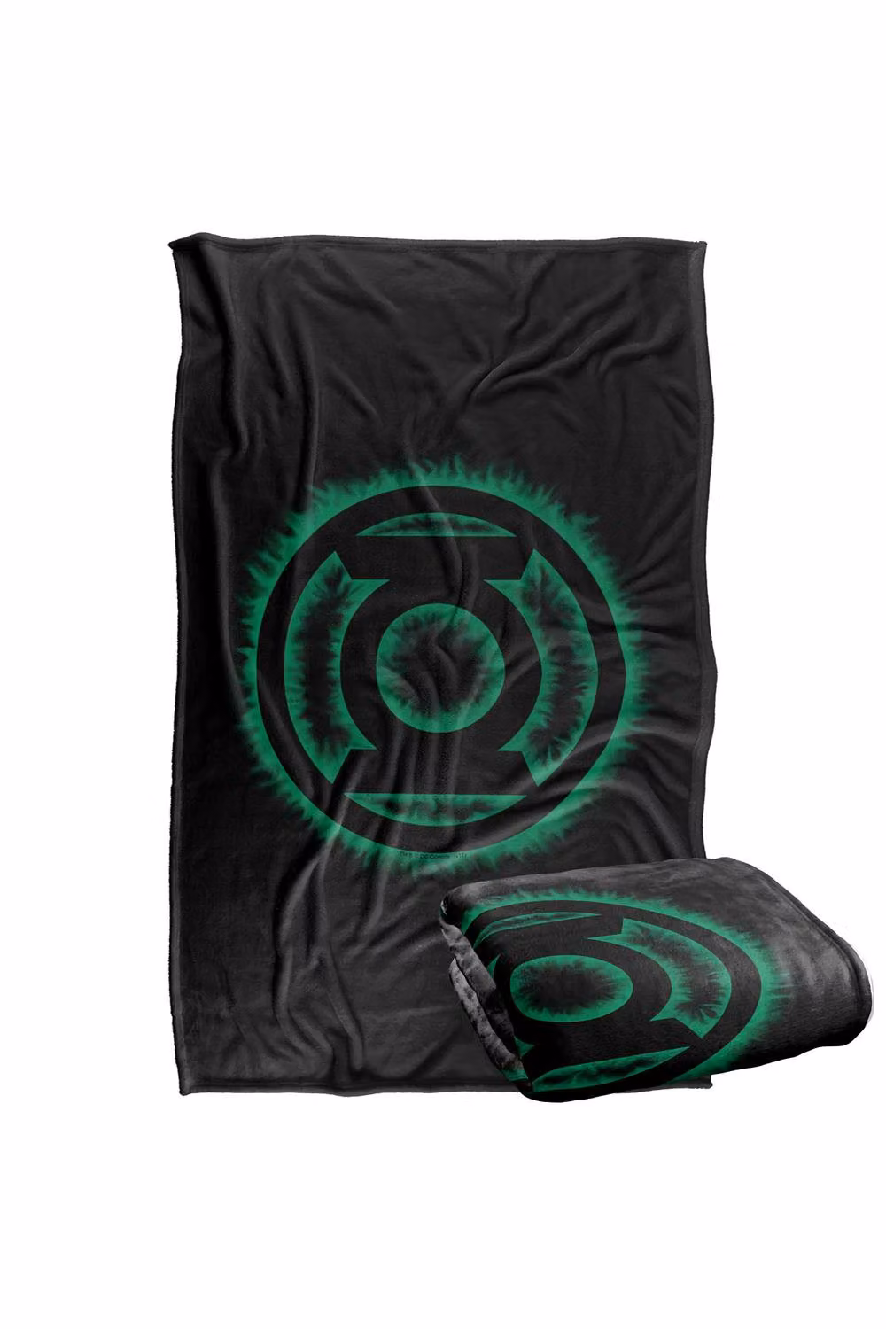 Warner Bros. Green Lantern Green Flame Logo Super Soft Fluffy Polyester Throw Blanket in Green, Black and Multicolour, Extra Large – 2