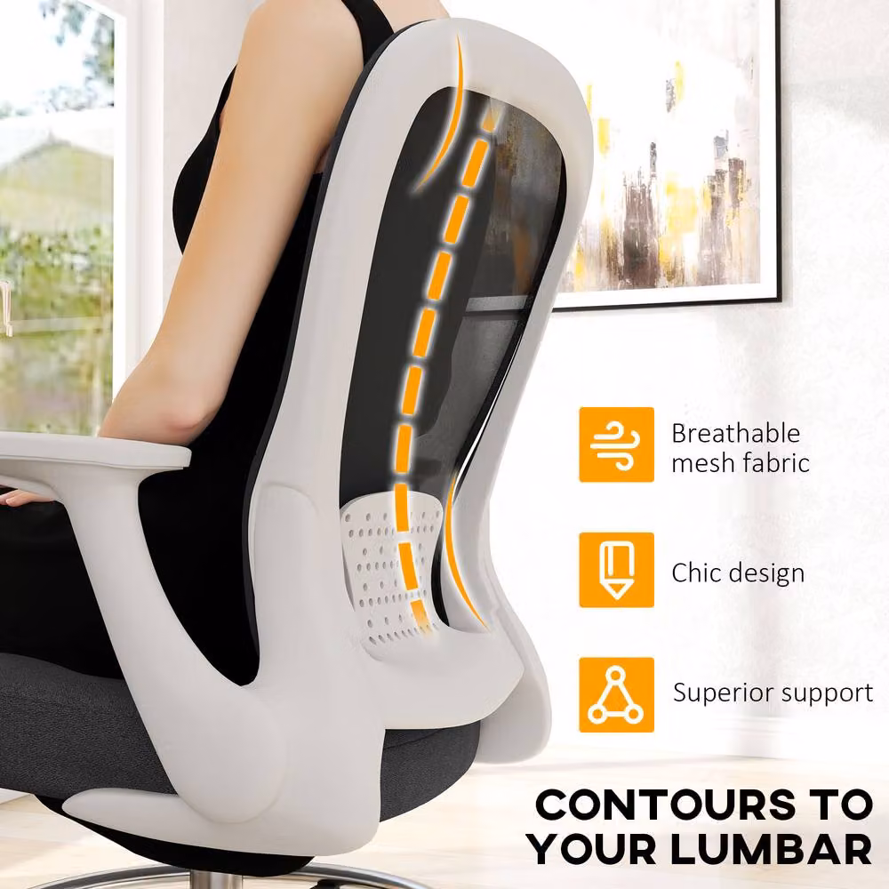 STILVORA Black Draughtsman Chair with Flip-up Armrests, Foot Ring and 360 Degree Swivel – 7