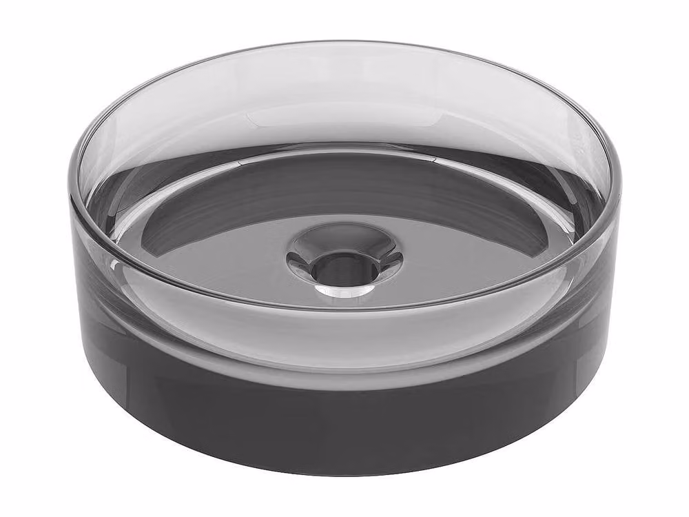 SPAVO Round Translucent Resin Countertop Basin, Grey, Diameter: 40 cm, Height: 13.5 cm – 3