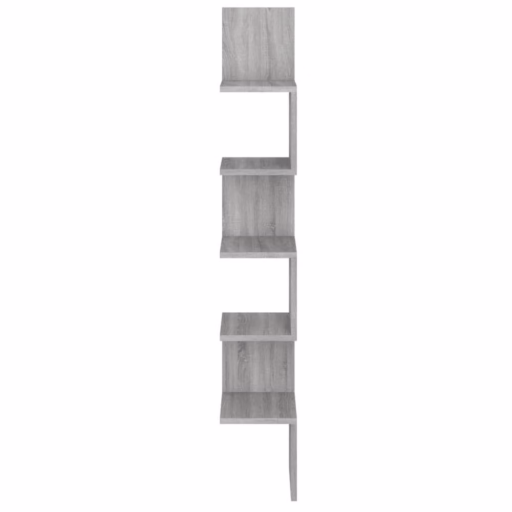 Berkfield Home Wall Mounted Corner Shelf in Grey Sonoma, W/D/H: 20 x 20 x 127.5 cm – 3