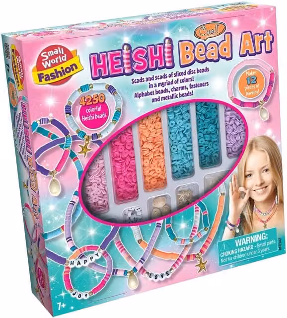 Small World Toys Heishi Bead Art Kit in Pink and Multicolour
