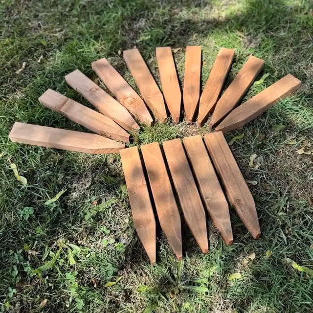 Havendro Wooden Garden Plant, Tree and Lawn Edging Support Stakes in Brown
