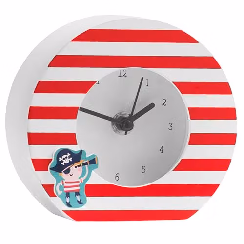 Orsina Modern Round Analog Quartz Tabletop Clock by Premier Housewares in Red, Black or White