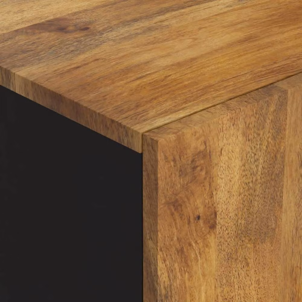 Berkfield Home Industrial Mango Wood Sideboard with 2 Doors, Brown, W/D/H: 90 x 33 x 75 cm – 6