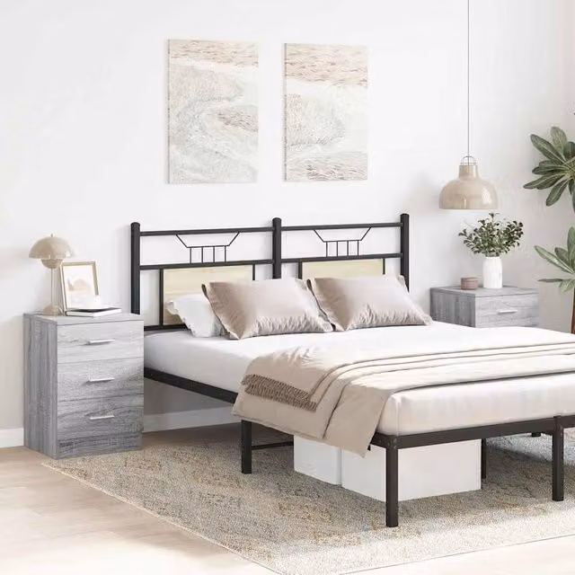Berkfield Home Classic Bedside Cabinets, 2 Piece Set in Grey Sonoma, W/D/H: 38 x 35 x 56 cm – 1