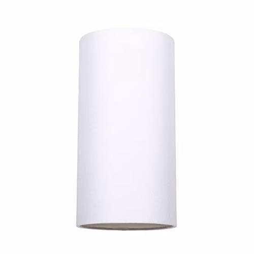 Happy Homewares White Linen Fabric Cylindrical Lamp Shade with Metal Reducer Ring, Height: 25 cm