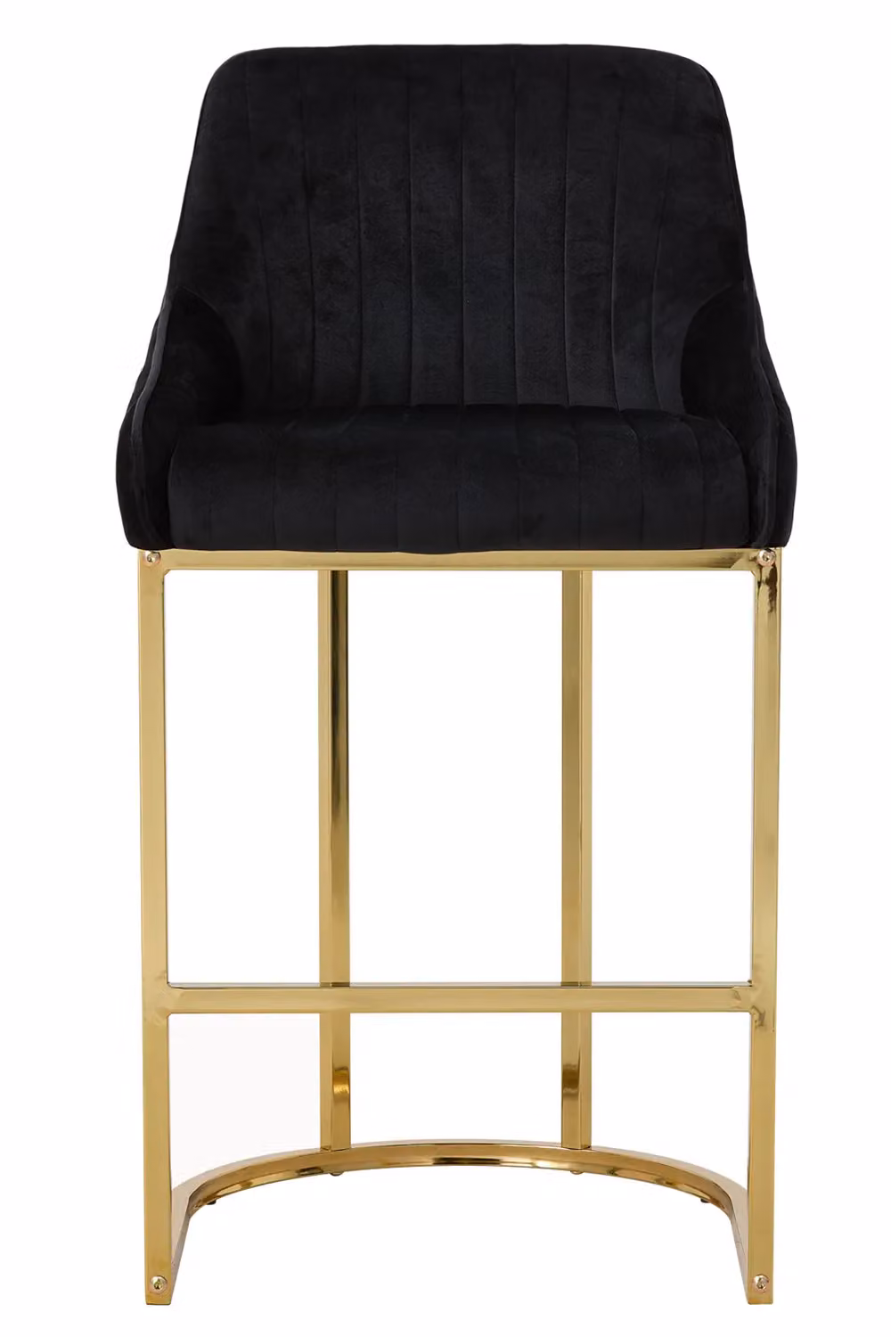 Living and Home Set of 2 Modern Upholstered Bar Stools in Black – 3