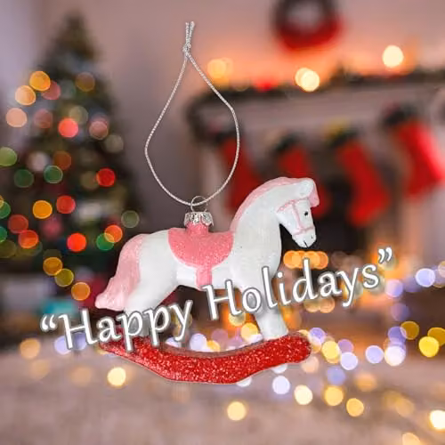 VFM e-Store Pink Rocking Horse Christmas Tree Decoration Ornament W/D/H: 10.5 x 10.5 x 10.5 cm – 4