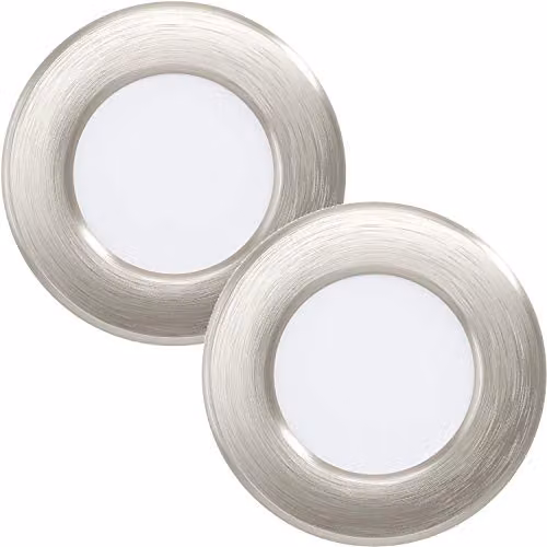 Loops 2 Pack Silver Metal LED Wall and Ceiling Flush Recessed Downlights