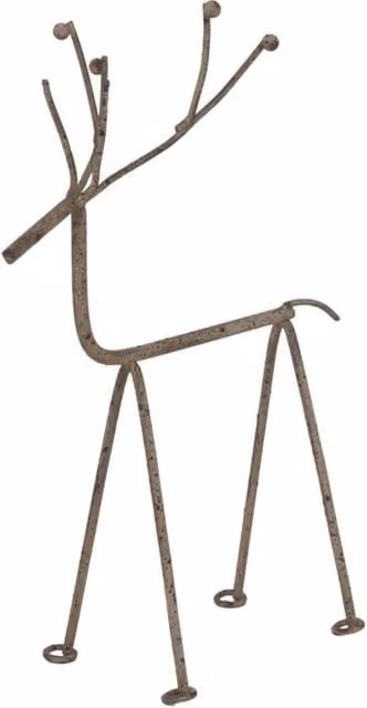 KDMD Rustic Metal Reindeer Tabletop Sculpture in Brown