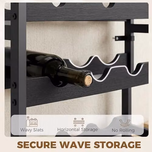 HOMCOM 5-Tier Industrial Freestanding Wine Rack in Black, 20-Bottle Capacity – 4