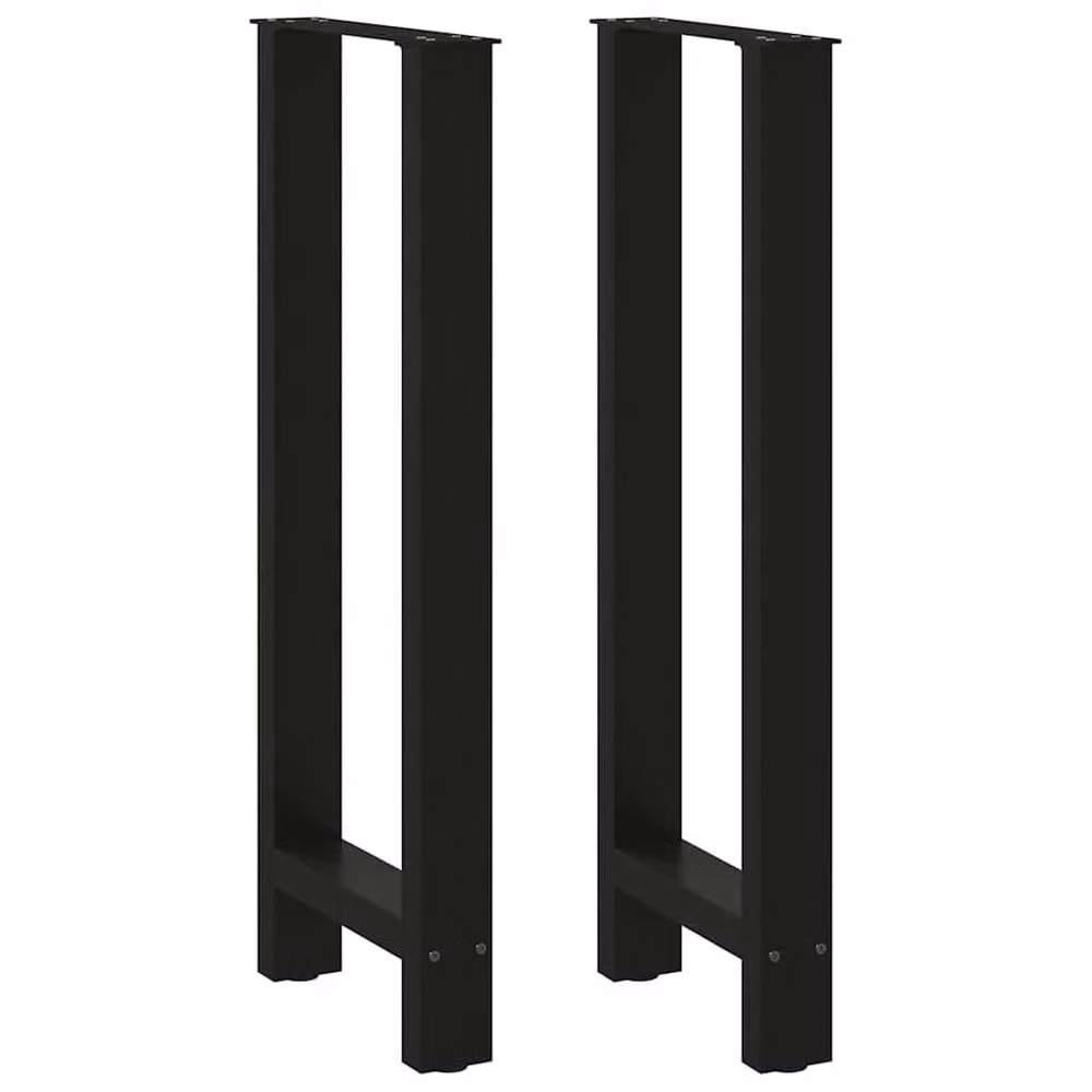 Berkfield Home Black Steel Coffee Table Legs, 2 Pieces, H: 100-101 cm x W: 40 cm – 1