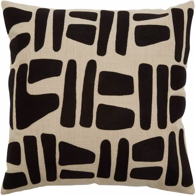 Orsina Bosie Ozella Square Cotton Cushion in Black and Beige