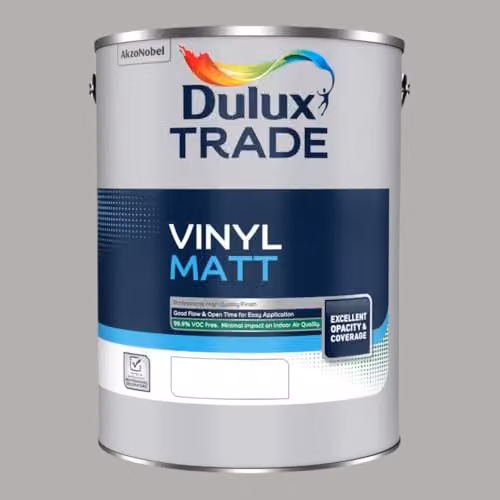 Dulux Trade Vinyl Matt Dispersion Paint in Goosewing Grey, 5 l