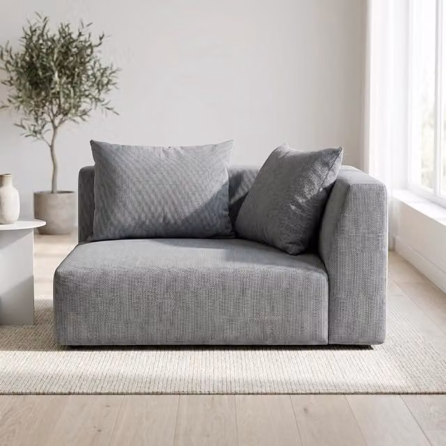 Abakus Direct Tokyo Right Corner Unit in Anthracite Deep Black Basket Weave with Deep Seat